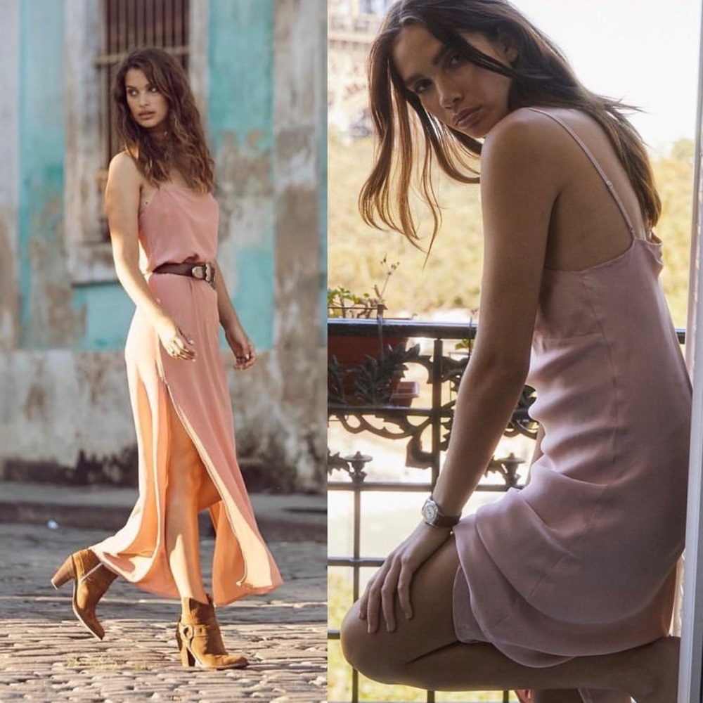 Auguste the Label Lily 100% Silk Slip Maxi Dress in Pastel Pink 4